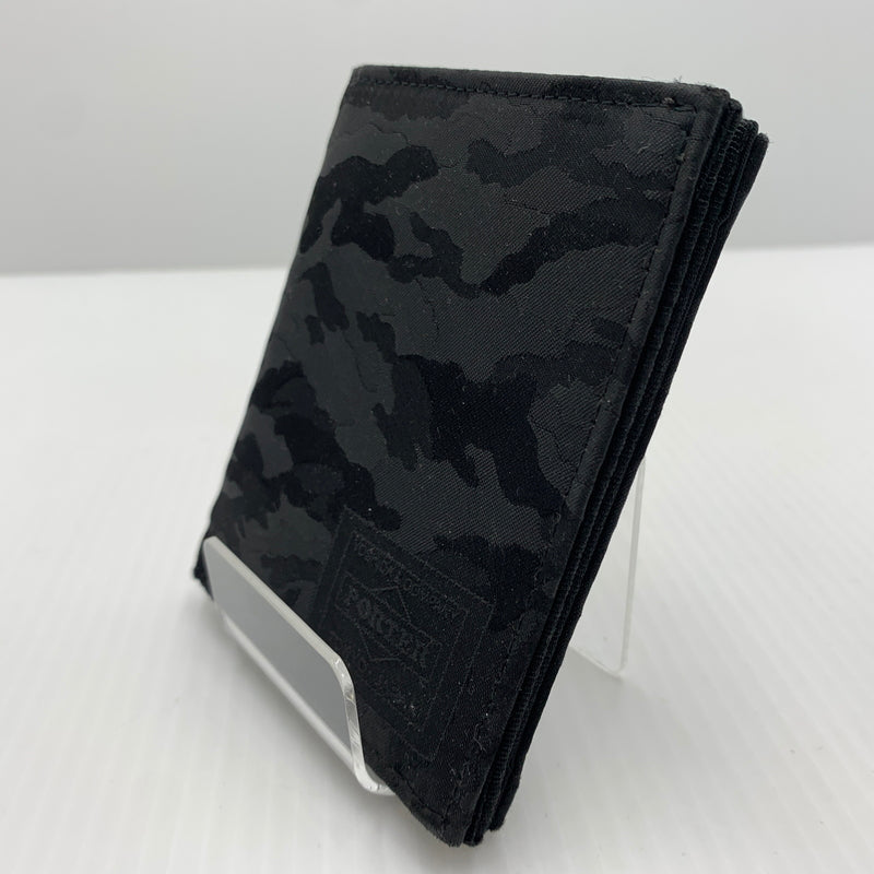 【中古品】【メンズ】 PORTER ポーター GHILLIE WALLET ギリー ウォレット 財布 二つ折り ウッドランドカモ 200-260712-ko-08-tei カラー：ブラック 万代Net店
