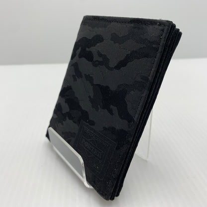 【中古品】【メンズ】 PORTER ポーター GHILLIE WALLET ギリー ウォレット 財布 二つ折り ウッドランドカモ 200-260712-ko-08-tei カラー：ブラック 万代Net店
