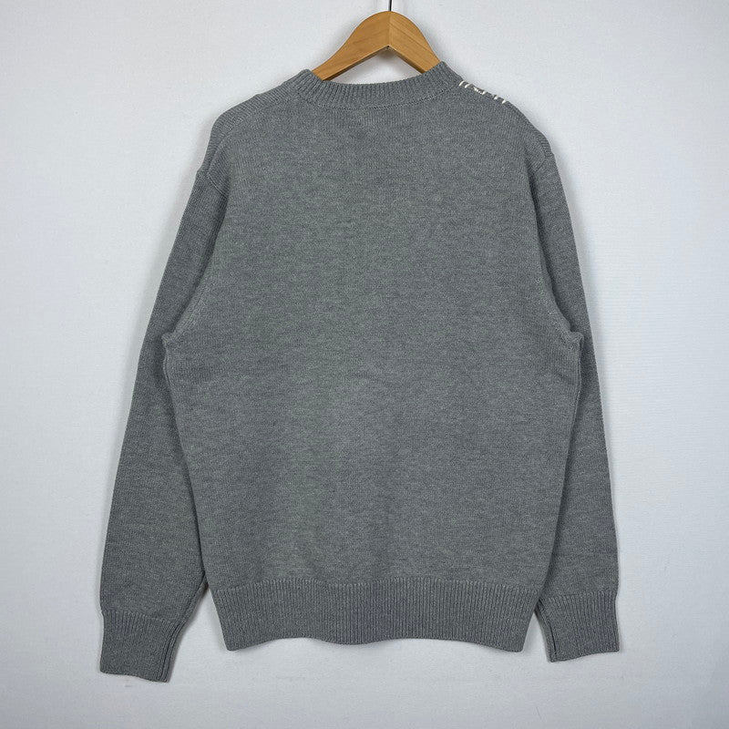 【中古美品】【メンズ】 HYSTERIC GLAMOUR ヒステリックグラマー GUITAR GIRL SWEATER 02251NS01290 ギターガール セーター 長袖 トップス ニット 140-260124-yy-03-fuz サイズ：S カラー：グレー 万代Net店