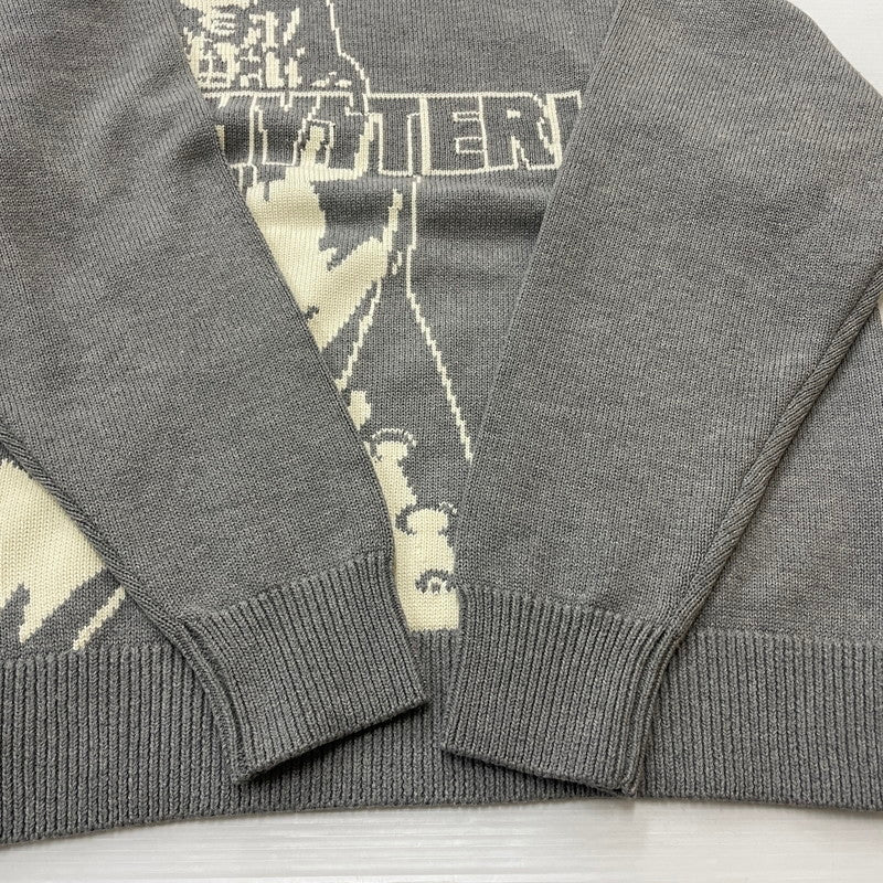 【中古美品】【メンズ】 HYSTERIC GLAMOUR ヒステリックグラマー GUITAR GIRL SWEATER 02251NS01290 ギターガール セーター 長袖 トップス ニット 140-260124-yy-03-fuz サイズ：S カラー：グレー 万代Net店