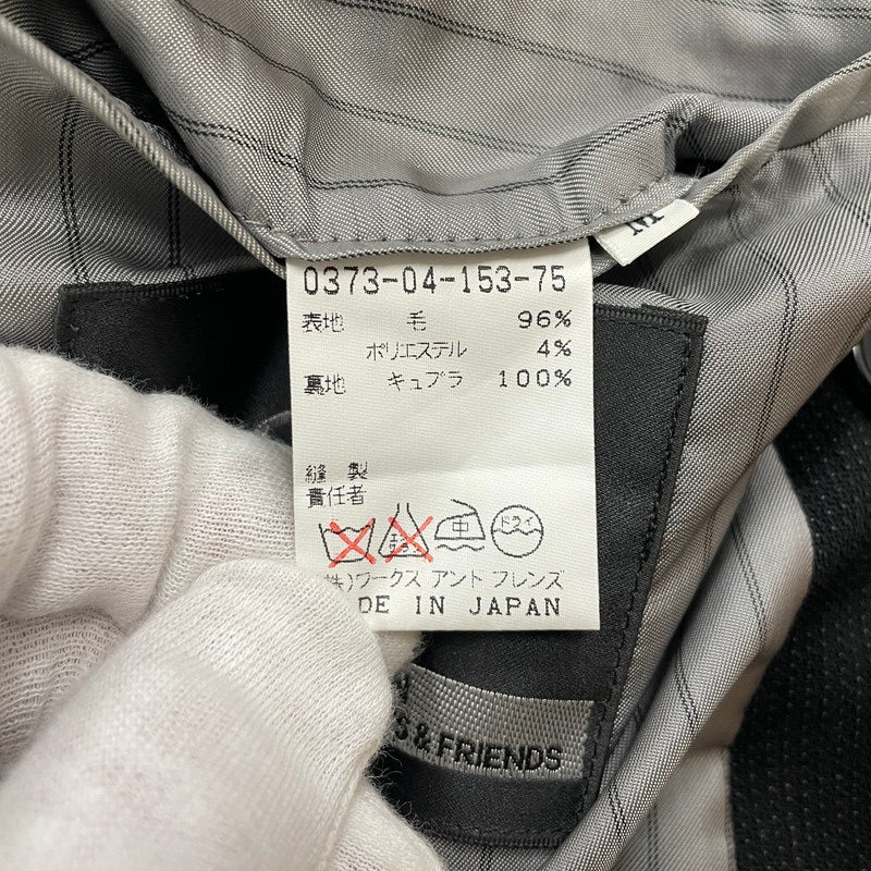 【中古品】【メンズ】 LQ MEN エルキュー・メン DOUBLE SUITJACKET 0373-04-153-75 ダブル スーツ ジャケット ライトアウター 140-260123-ks-13-tei サイズ：M カラー：ブラック 万代Net店