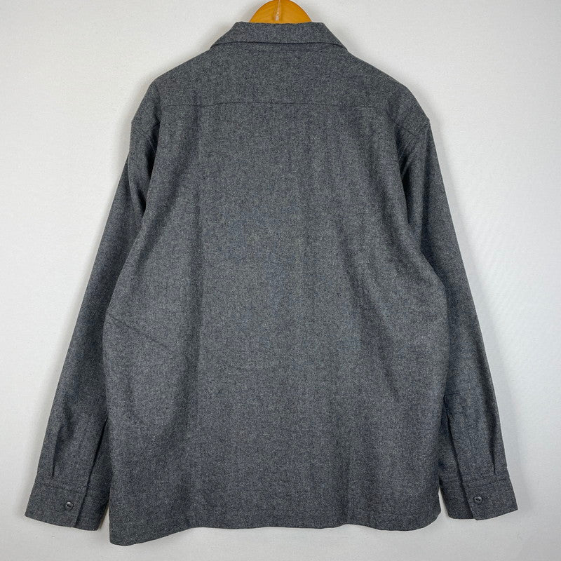 【中古品】【メンズ】 schott ショット LINE 2TONE L/S WOOL SHIRT 782-3220008ライン ツートーン ロングスリーブ ウール シャツ 長袖 トップス 145-260123-ks-14-tei サイズ：XL カラー：チャコールグレー 万代Net店