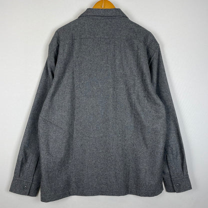 【中古品】【メンズ】 schott ショット LINE 2TONE L/S WOOL SHIRT 782-3220008ライン ツートーン ロングスリーブ ウール シャツ 長袖 トップス 145-260123-ks-14-tei サイズ：XL カラー：チャコールグレー 万代Net店