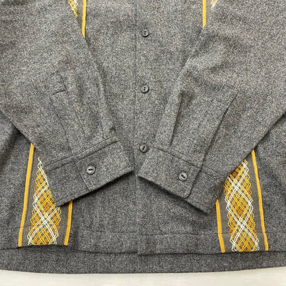 【中古品】【メンズ】 schott ショット LINE 2TONE L/S WOOL SHIRT 782-3220008ライン ツートーン ロングスリーブ ウール シャツ 長袖 トップス 145-260123-ks-14-tei サイズ：XL カラー：チャコールグレー 万代Net店
