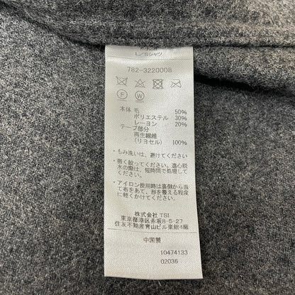【中古品】【メンズ】 schott ショット LINE 2TONE L/S WOOL SHIRT 782-3220008ライン ツートーン ロングスリーブ ウール シャツ 長袖 トップス 145-260123-ks-14-tei サイズ：XL カラー：チャコールグレー 万代Net店