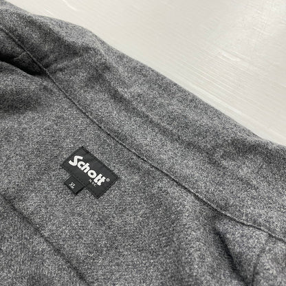 【中古品】【メンズ】 schott ショット LINE 2TONE L/S WOOL SHIRT 782-3220008ライン ツートーン ロングスリーブ ウール シャツ 長袖 トップス 145-260123-ks-14-tei サイズ：XL カラー：チャコールグレー 万代Net店