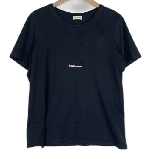 【現状渡し品】【メンズ】 SAINT LAURENT サンローラン COTTON LOGO S/S TEE TT0846572YB2DQ1000 コットン ロゴ ショートスリーブ Tシャツ 半袖 トップス 141-260123-ks-04-fuz サイズ：L カラー：ブラック 万代Net店