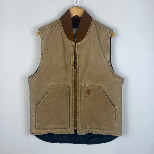 【現状渡し品】【メンズ】 Carhartt カーハート DUCK VEST ダック ベスト ライトアウター 145-260123-yy-01-fuz サイズ：M カラー：ベージュ 万代Net店