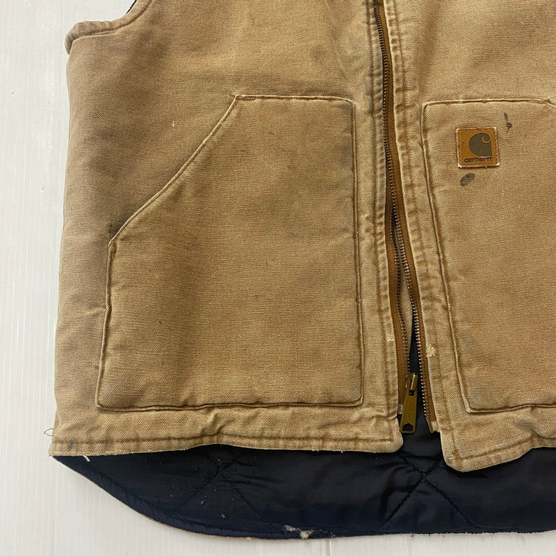 【現状渡し品】【メンズ】 Carhartt カーハート DUCK VEST ダック ベスト ライトアウター 145-260123-yy-01-fuz サイズ：M カラー：ベージュ 万代Net店