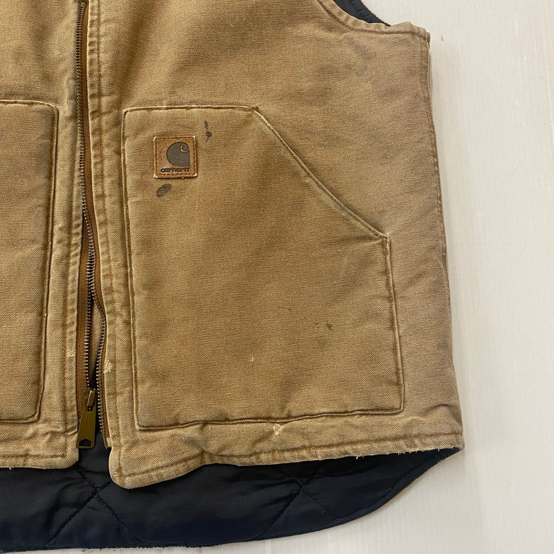 【現状渡し品】【メンズ】 Carhartt カーハート DUCK VEST ダック ベスト ライトアウター 145-260123-yy-01-fuz サイズ：M カラー：ベージュ 万代Net店