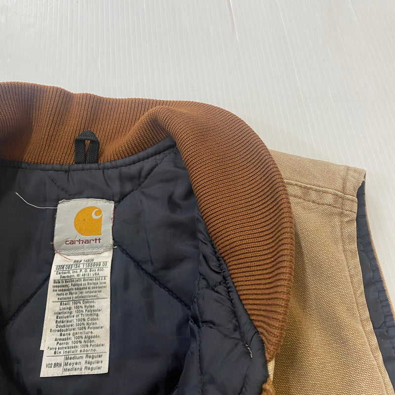 【現状渡し品】【メンズ】 Carhartt カーハート DUCK VEST ダック ベスト ライトアウター 145-260123-yy-01-fuz サイズ：M カラー：ベージュ 万代Net店