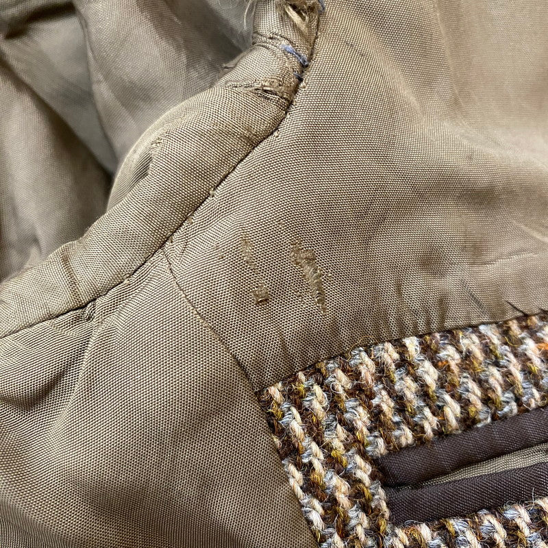 【現状渡し品】【メンズ】 HARRIS TWEED ハリスツイード TAILORED JACKET テーラードジャケット ライトアウター 145-260123-yy-11-tei サイズ：不明 カラー：ブラウン 万代Net店