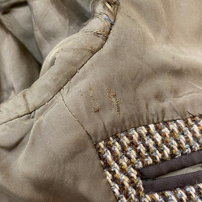 【現状渡し品】【メンズ】 HARRIS TWEED ハリスツイード TAILORED JACKET テーラードジャケット ライトアウター 145-260123-yy-11-tei サイズ：不明 カラー：ブラウン 万代Net店