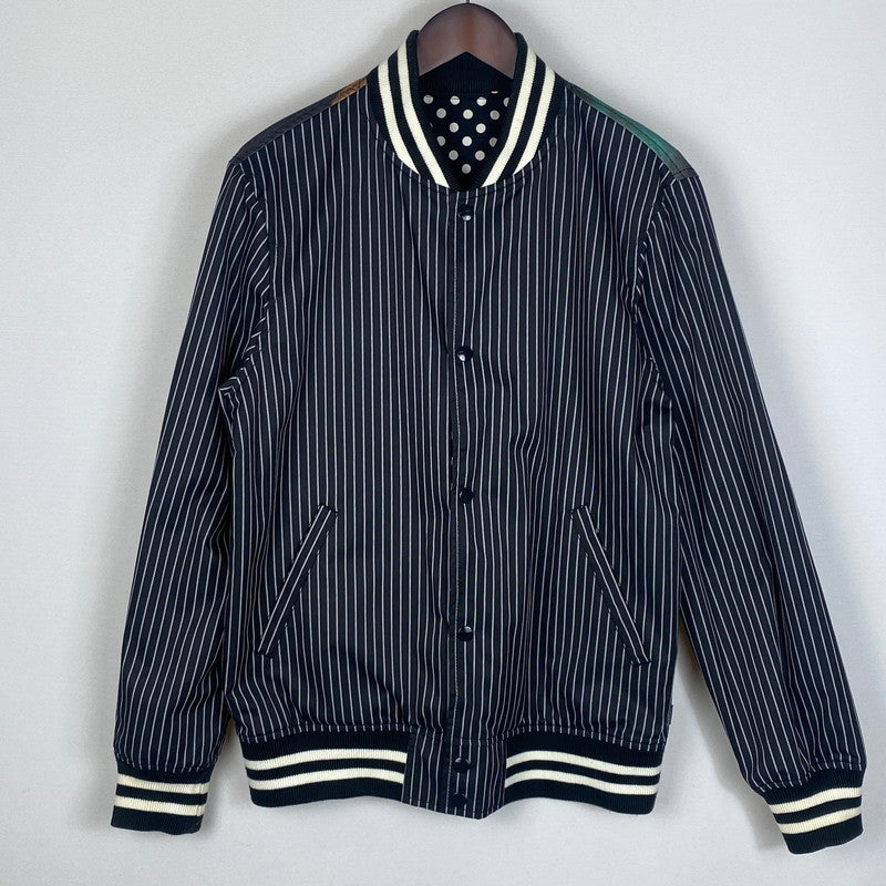 【中古品】【メンズ】 × COMME des GARCONS SHIRT コムデギャルソンシャツ 別注 コラボ REVERSIBLE VARSITY BASEBALL JACKET リバーシブル バーシティ ベースボール ジャケット ライトアウター 149-260123-yy-13-fuzh サイズ：M カラー：ブラック 万代Net店