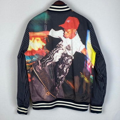 【中古品】【メンズ】 × COMME des GARCONS SHIRT コムデギャルソンシャツ 別注 コラボ REVERSIBLE VARSITY BASEBALL JACKET リバーシブル バーシティ ベースボール ジャケット ライトアウター 149-260123-yy-13-fuzh サイズ：M カラー：ブラック 万代Net店