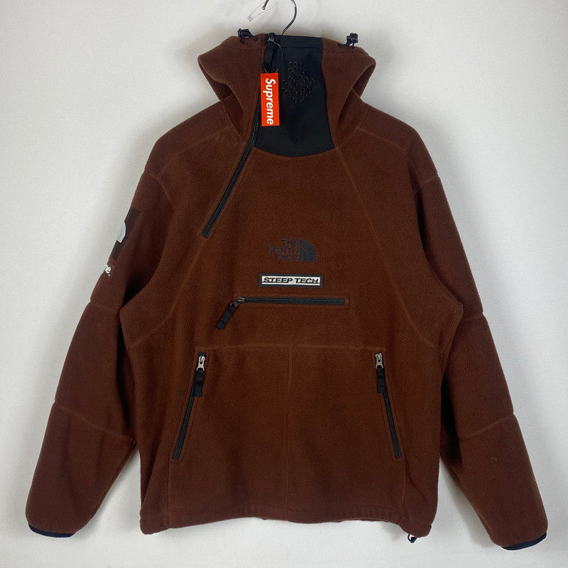 【中古品】【メンズ】 Supreme シュプリーム × THE NORTH FACE ザ・ノースフェイス 別注 コラボ 22AW STEEP TECH FLEECE PULLOVER スティープ テック フリース プルオーバー ライトアウター フリースジャケット 149-260123-yy-14-tei サイズ：M カラー：ブラウン 万代Net店