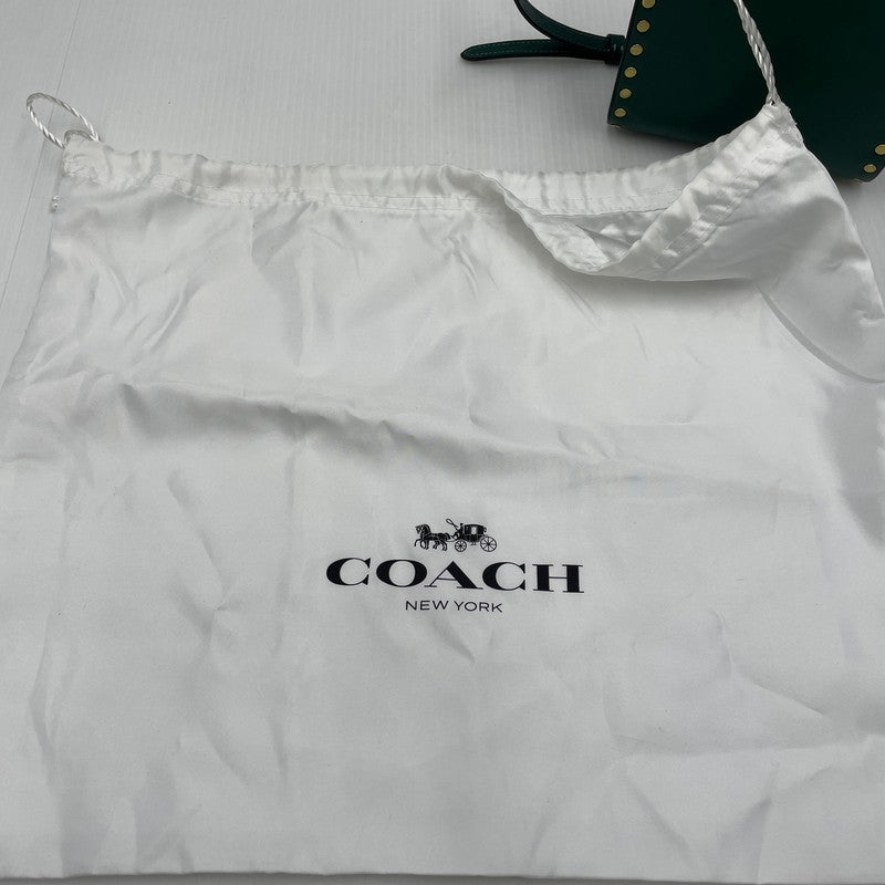 【中古品】【レディース】 COACH コーチ MINI CASING TOTE RIVET CC385 ミニ カシン トート リベット カバン 180-260817-sa-24-teih カラー：グリーン 万代Net店