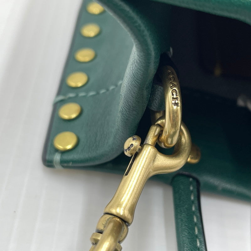 【中古品】【レディース】 COACH コーチ MINI CASING TOTE RIVET CC385 ミニ カシン トート リベット カバン 180-260817-sa-24-teih カラー：グリーン 万代Net店