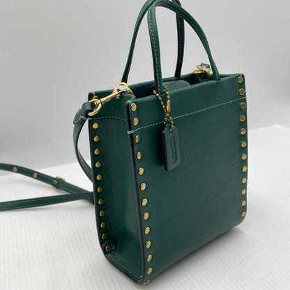 【中古品】【レディース】 COACH コーチ MINI CASING TOTE RIVET CC385 ミニ カシン トート リベット カバン 180-260817-sa-24-teih カラー：グリーン 万代Net店