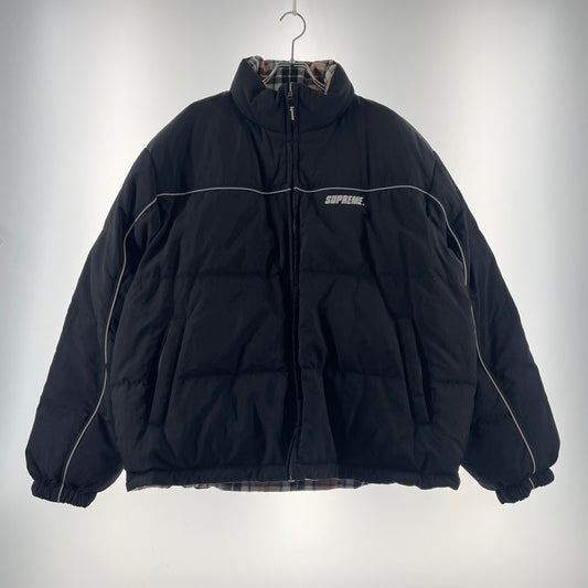 【中古品】【メンズ】 Supreme シュプリーム 24AW REVERSIBLE PUFFER JACKET リバーシブル パファー ジャケット アウター 149-260126-yo-13-tei サイズ：XL カラー：ブラック/ベージュ 万代Net店