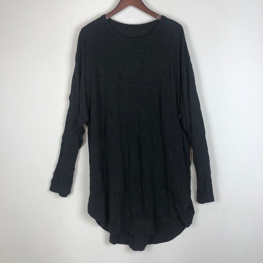 【中古品】【レディース】 Ground Y グラウンド ワイ CATCH WASHER HEM ROUND JUMBO T-SHIRT LONG SLEEVES GA-T06-042 キャッチ ワッシャー ヘムラウンド ジャンボ Tシャツ ロングスリーブ 長袖 トップス 140-260126-ks-01-tei サイズ：3 カラー：ブラック 万代Net店