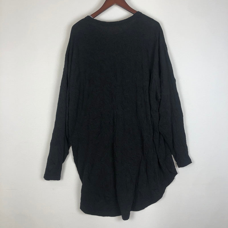 【中古品】【レディース】 Ground Y グラウンド ワイ CATCH WASHER HEM ROUND JUMBO T-SHIRT LONG SLEEVES GA-T06-042 キャッチ ワッシャー ヘムラウンド ジャンボ Tシャツ ロングスリーブ 長袖 トップス 140-260126-ks-01-tei サイズ：3 カラー：ブラック 万代Net店
