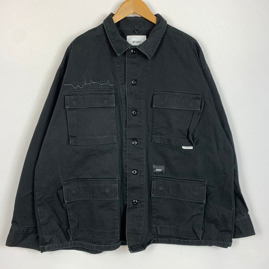 【中古品】【メンズ】 WTAPS ダブルタップス JUNGLE 01 L/S COTTON TWILL JAKCET 212WVDT-SHM02 ジャングル ロングスリーブ コットン ツイル ジャケット アウター ミリタリージャケット 142-260127-ko-02-fuz サイズ：4 カラー：ブラック 万代Net店