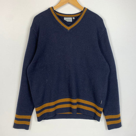 【中古品】【メンズ】 Carhartt WIP カーハート ワークインプログレス STANFORD SWEATER I032281 スタンダート セーター トップス ニット 145-260128-ko-03-tei サイズ：S カラー：ダークネイビー 万代Net店