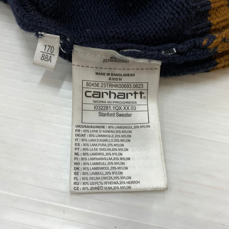 【中古品】【メンズ】 Carhartt WIP カーハート ワークインプログレス STANFORD SWEATER I032281 スタンダート セーター トップス ニット 145-260128-ko-03-tei サイズ：S カラー：ダークネイビー 万代Net店