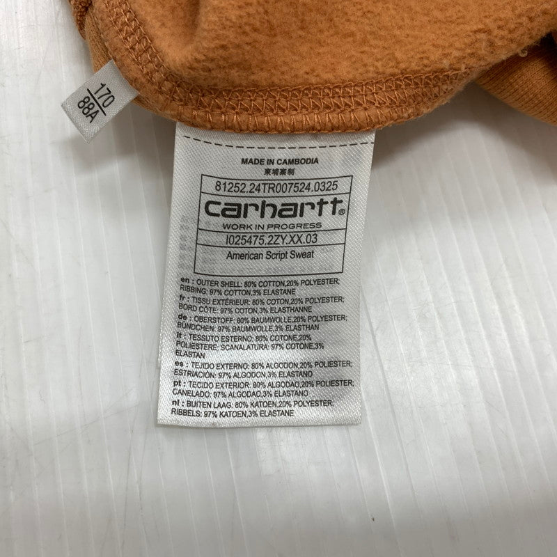 【中古品】【メンズ】 Carhartt WIP カーハート ワークインプログレス AMERICAN SCRIPT SWEAT I025475 アメリカン スクリプト スウェット トップス トレーナー 145-260128-ko-05-fuz サイズ：S カラー：オレンジ 万代Net店
