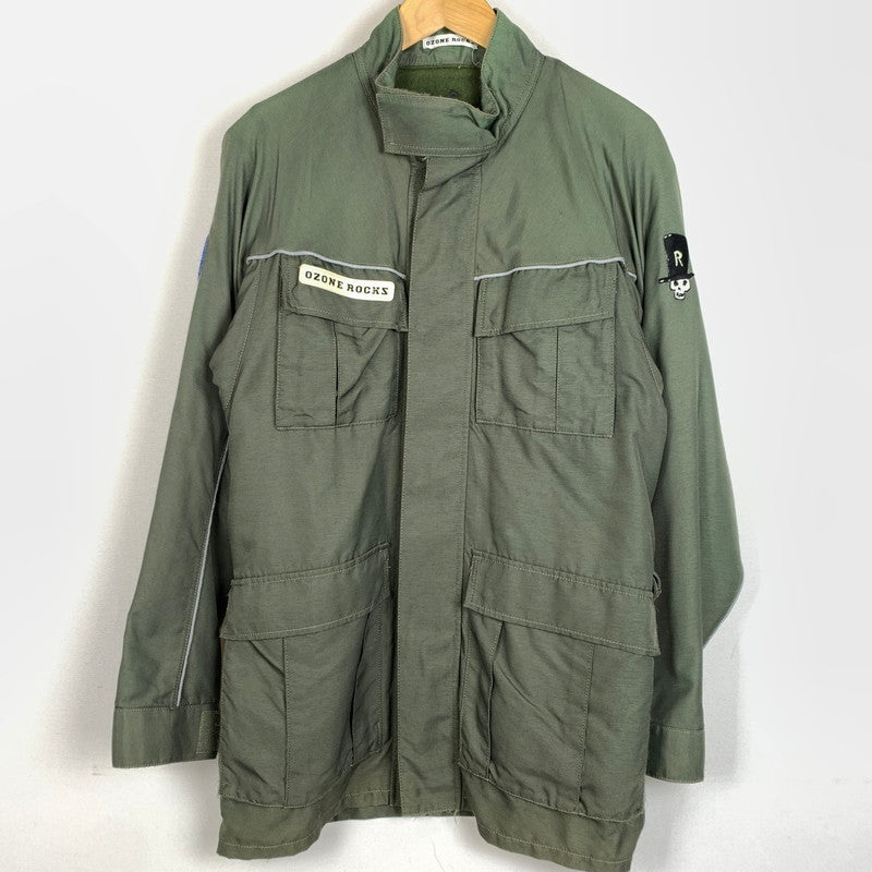 【現状渡し品】【メンズ】 OZONE ROCKS オゾンロックス MILITALY JACKET 8AC-0025 ミリタリージャケット アウター ナイロンジャケット モッズコート 140-260128-ko-09-tei サイズ：L カラー：カーキ 万代Net店