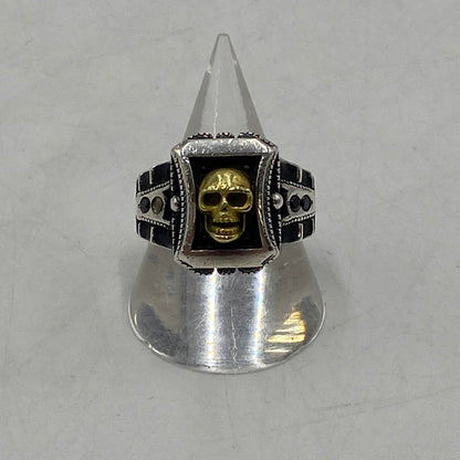 【中古品】【メンズ】 BIGBLACKMARIA ビッグブラックマリア DOKURO UNIVERSITY RING ドクロ ユニバーシティリング アクセサリー 指輪 192-260128-yy-10-tei カラー：シルバー 17.5号 万代Net店