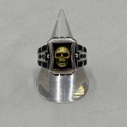 【中古品】【メンズ】 BIGBLACKMARIA ビッグブラックマリア DOKURO UNIVERSITY RING ドクロ ユニバーシティリング アクセサリー 指輪 192-260128-yy-10-tei カラー：シルバー 17.5号 万代Net店