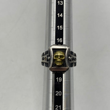 【中古品】【メンズ】 BIGBLACKMARIA ビッグブラックマリア DOKURO UNIVERSITY RING ドクロ ユニバーシティリング アクセサリー 指輪 192-260128-yy-10-tei カラー：シルバー 17.5号 万代Net店