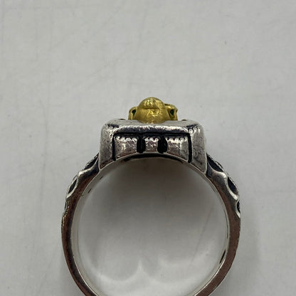 【中古品】【メンズ】 BIGBLACKMARIA ビッグブラックマリア DOKURO UNIVERSITY RING ドクロ ユニバーシティリング アクセサリー 指輪 192-260128-yy-10-tei カラー：シルバー 17.5号 万代Net店