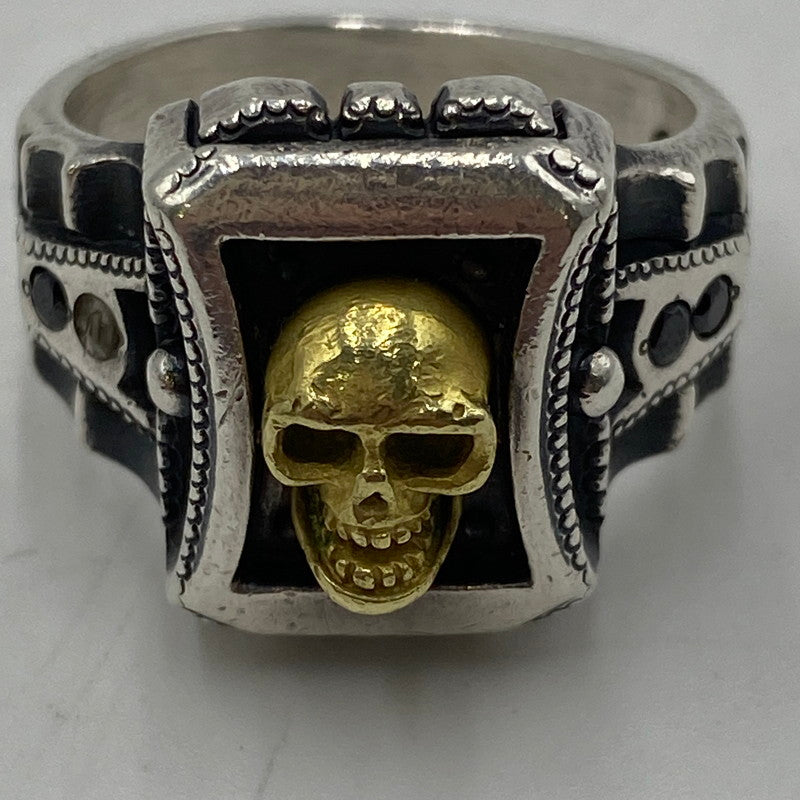 【中古品】【メンズ】 BIGBLACKMARIA ビッグブラックマリア DOKURO UNIVERSITY RING ドクロ ユニバーシティリング アクセサリー 指輪 192-260128-yy-10-tei カラー：シルバー 17.5号 万代Net店