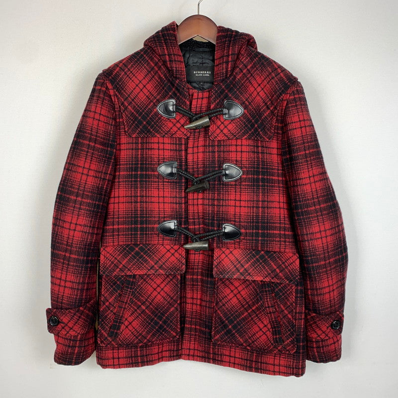【中古品】【メンズ】 BURBERRY BLACK LABEL バーバリーブラックレーベル SHORT DUFFEL COAT D1F25-623-18 ショート ダッフル コート アウター ジャケット ウール 141-260128-ko-12-tei サイズ：L カラー：レッド 万代Net店