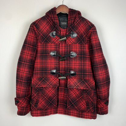 【中古品】【メンズ】 BURBERRY BLACK LABEL バーバリーブラックレーベル SHORT DUFFEL COAT D1F25-623-18 ショート ダッフル コート アウター ジャケット ウール 141-260128-ko-12-tei サイズ：L カラー：レッド 万代Net店