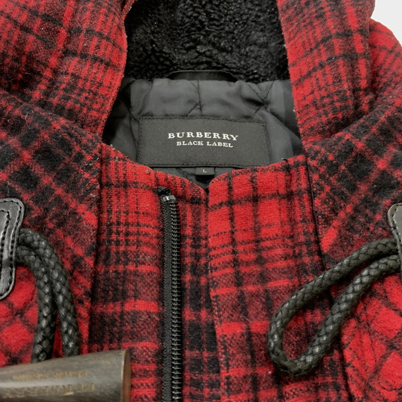 【中古品】【メンズ】 BURBERRY BLACK LABEL バーバリーブラックレーベル SHORT DUFFEL COAT D1F25-623-18 ショート ダッフル コート アウター ジャケット ウール 141-260128-ko-12-tei サイズ：L カラー：レッド 万代Net店