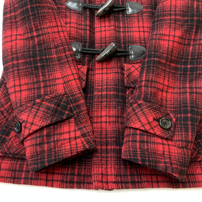【中古品】【メンズ】 BURBERRY BLACK LABEL バーバリーブラックレーベル SHORT DUFFEL COAT D1F25-623-18 ショート ダッフル コート アウター ジャケット ウール 141-260128-ko-12-tei サイズ：L カラー：レッド 万代Net店