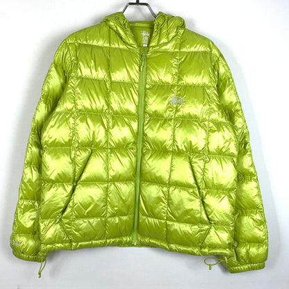 【中古品】【メンズ】 STUSSY ステューシー MIDWEIGHT HOODED PUFFER DOWN JACKET 115783 ミッドウェイト フードパファー ダウンジャケット アウター 142-260129-ko-28-tei サイズ：S カラー：ライムグリーン 万代Net店