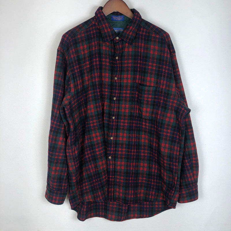 【中古品】【メンズ】 90's WOOL CHECK L/S SHIRT 90年代 ウール チェック ロングスリーブ シャツ トップス 長袖 ネルシャツ 145-260131-ko-13-fuzh サイズ：XL カラー：マルチカラー 万代Net店