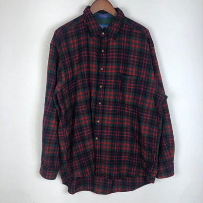 【中古品】【メンズ】 90's WOOL CHECK L/S SHIRT 90年代 ウール チェック ロングスリーブ シャツ トップス 長袖 ネルシャツ 145-260131-ko-13-fuzh サイズ：XL カラー：マルチカラー 万代Net店