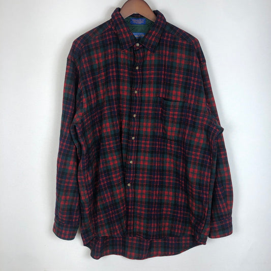 【中古品】【メンズ】 PENDLETON ペンドルトン 90's WOOL CHECK L/S SHIRT 90年代 ウール チェック ロングスリーブ シャツ トップス 長袖 ネルシャツ 145-260131-ko-13-tei サイズ：XL カラー：マルチカラー 万代Net店