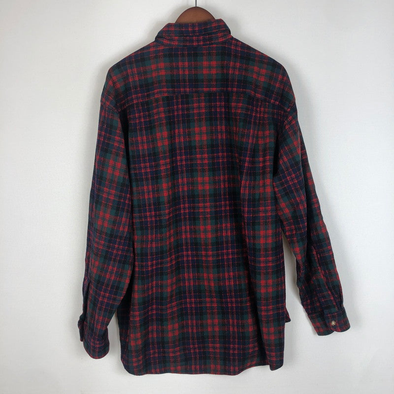 【中古品】【メンズ】 90's WOOL CHECK L/S SHIRT 90年代 ウール チェック ロングスリーブ シャツ トップス 長袖 ネルシャツ 145-260131-ko-13-fuzh サイズ：XL カラー：マルチカラー 万代Net店
