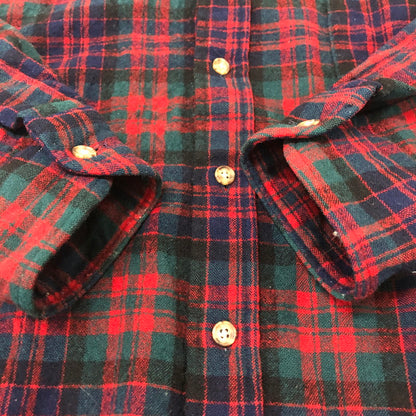 【中古品】【メンズ】 90's WOOL CHECK L/S SHIRT 90年代 ウール チェック ロングスリーブ シャツ トップス 長袖 ネルシャツ 145-260131-ko-13-fuzh サイズ：XL カラー：マルチカラー 万代Net店