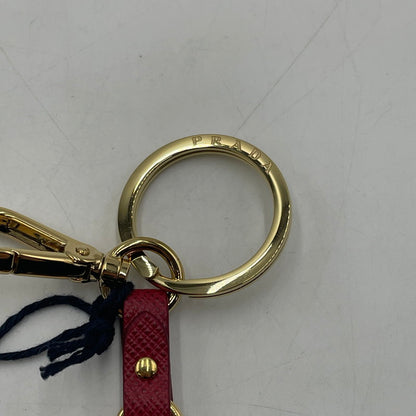 【中古品】【レディース】 PRADA プラダ SAFFIANO LEATHER KEY RING 1PP067 サフィアーノ レザー キーリング キーホルダー アクセサリー 182-260201-yy-02-tei サイズ：全長約16.5cm ベルト幅約2cm カラー：レッド 万代Net店