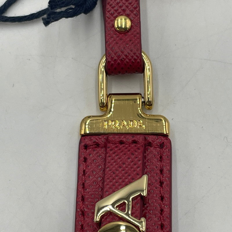 【中古品】【レディース】 PRADA プラダ SAFFIANO LEATHER KEY RING 1PP067 サフィアーノ レザー キーリング キーホルダー アクセサリー 182-260201-yy-02-tei サイズ：全長約16.5cm ベルト幅約2cm カラー：レッド 万代Net店