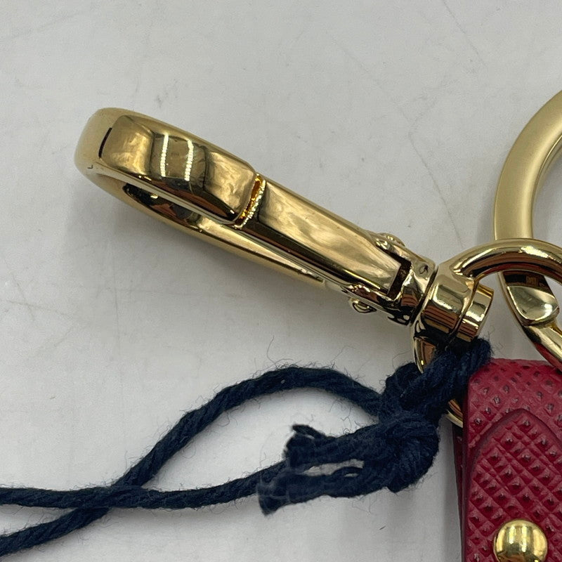 【中古品】【レディース】 PRADA プラダ SAFFIANO LEATHER KEY RING 1PP067 サフィアーノ レザー キーリング キーホルダー アクセサリー 182-260201-yy-02-tei サイズ：全長約16.5cm ベルト幅約2cm カラー：レッド 万代Net店