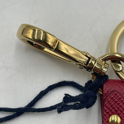 【中古品】【レディース】 PRADA プラダ SAFFIANO LEATHER KEY RING 1PP067 サフィアーノ レザー キーリング キーホルダー アクセサリー 182-260201-yy-02-tei サイズ：全長約16.5cm ベルト幅約2cm カラー：レッド 万代Net店
